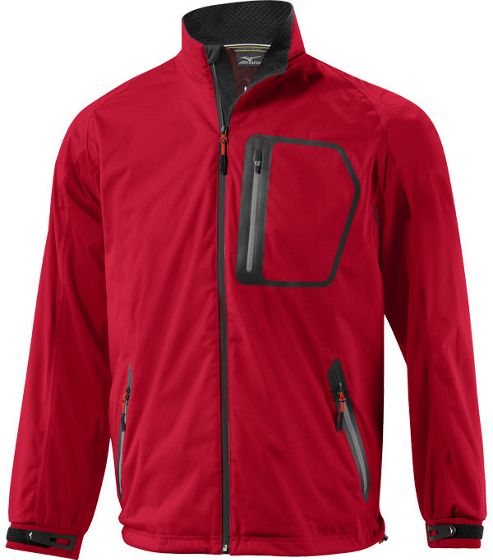 Image of Mizuno Mens Flex Waterproof Rain Jacket - Red
