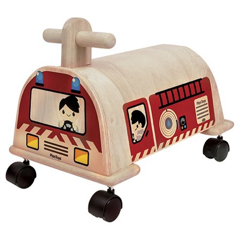 Image of Plan Wood Fire Engine Ride On