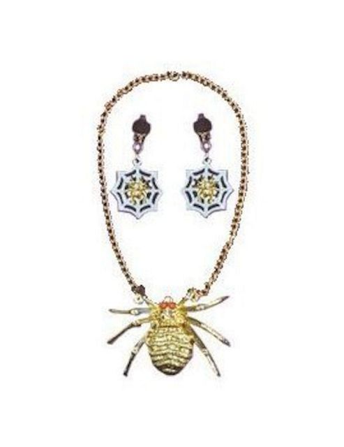 Image of Spider Necklace & Earring Set