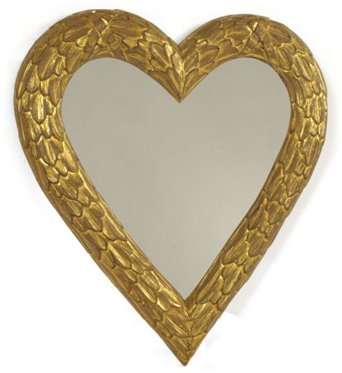 Image of Papa Theo Queen Of Hearts Mirror - Antique Gold