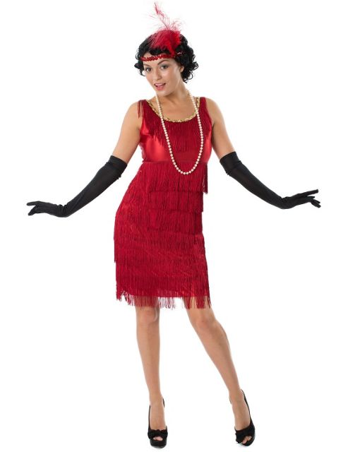 Image of Adult 20s Red Flapper Costume Medium
