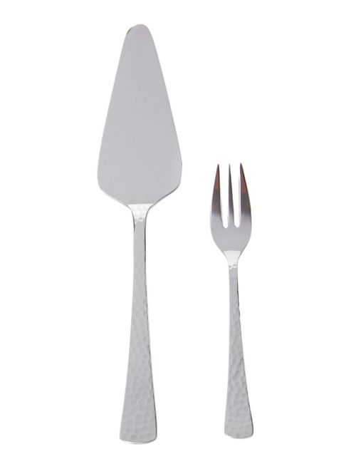 Image of Casa Couture Beaten Metal Cake Cutlery Set