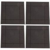 Black Faux Leather Coasters Set of 4.