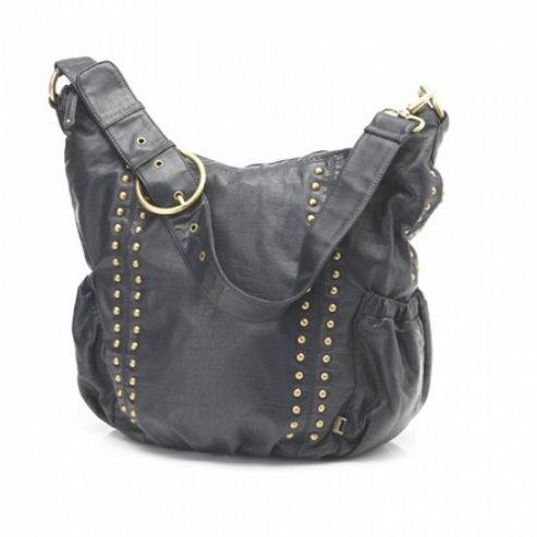 Image of Oioi Hobo Bag (black Studded Faux Leather)