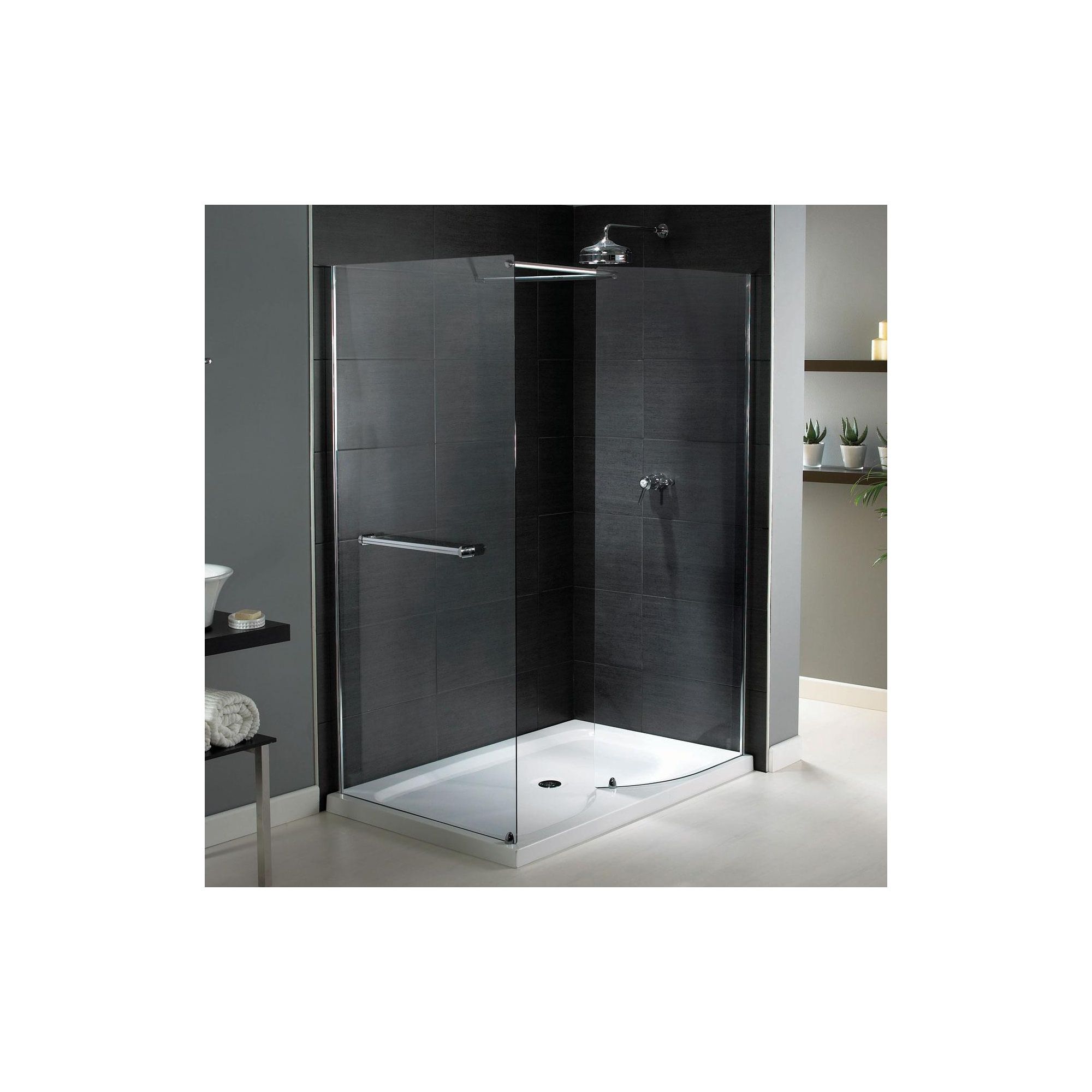 Aqualux Shine Walk-In Shower Enclosure, 1400mm x 900mm, 6mm Glass, Low Profile Tray at Tesco Direct