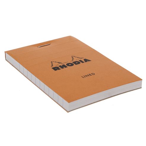 Image of Rhodia Orange Head Stapled Pad 7.4x10.5cm Sq.lined 11600c