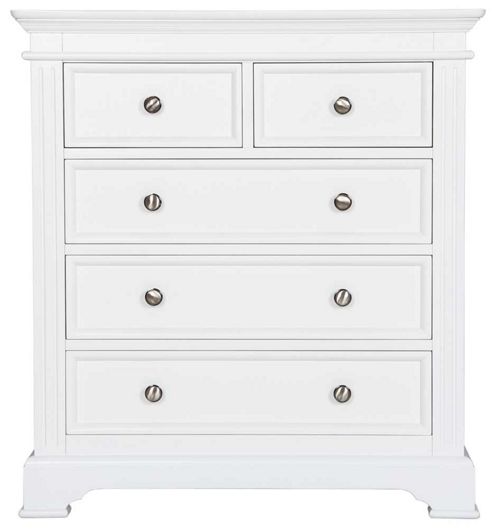 Image of Ultimum Banbury Elegance White 2 Over 3 Chest Of Drawers