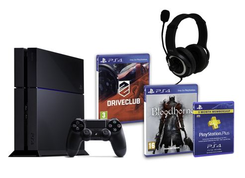 Image of Ps4 (black) With Bloodborne, Driveclub, Gp3 Headset, Psplus (3mth)