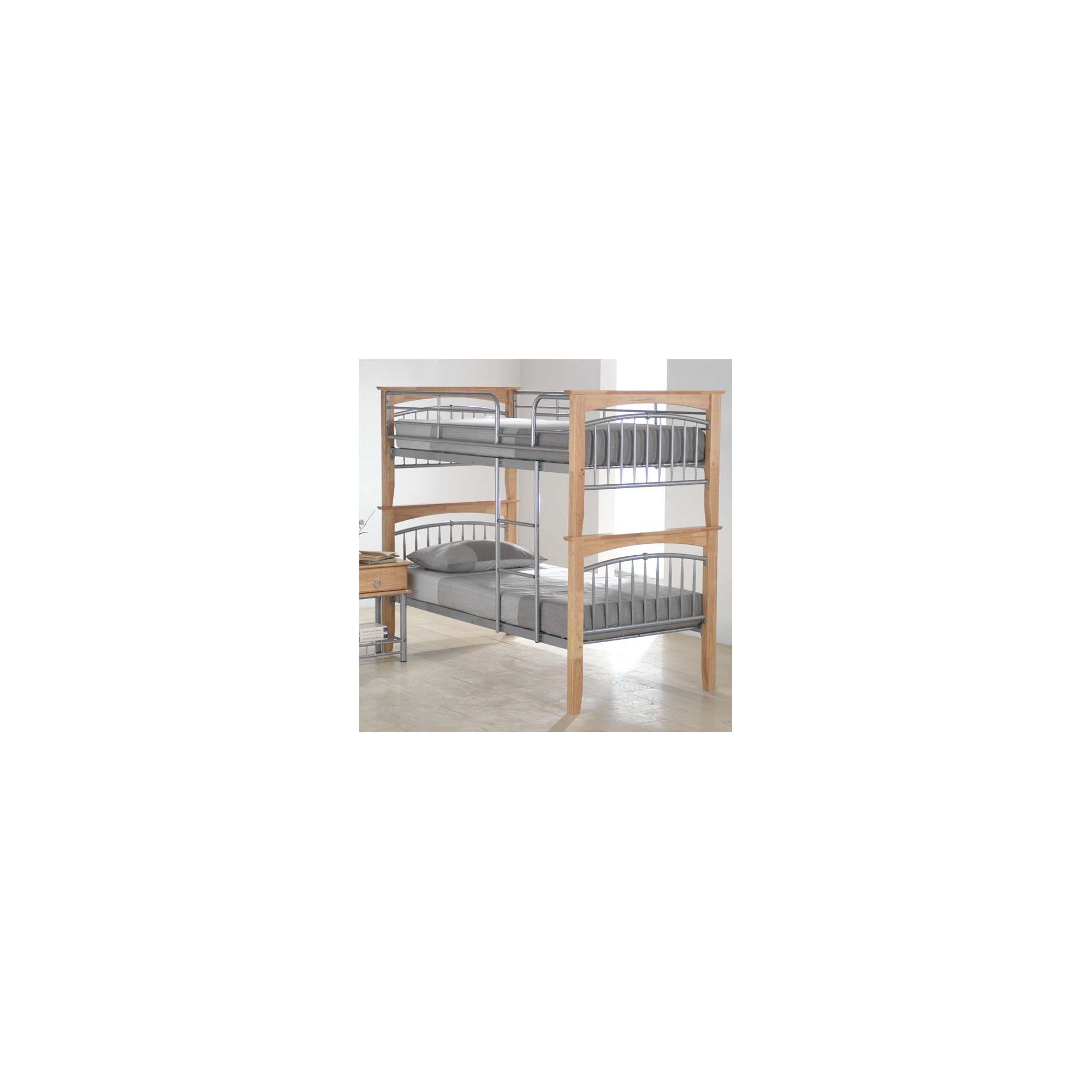 Ideal Furniture Euro Bunk Bed - Beech and Silver at Tesco Direct