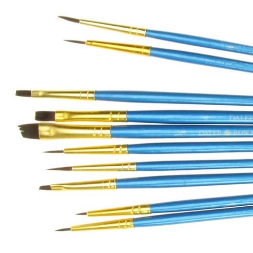 Image of Daler Simply All Purpose Brush Set - 10 Piece Brown Nylon Detail Set