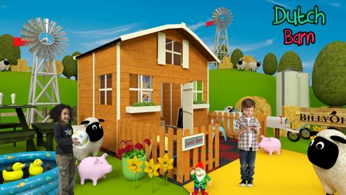 Image of Mad Dash Dutch Barn Wooden Playhouse, 6ft X 7ft