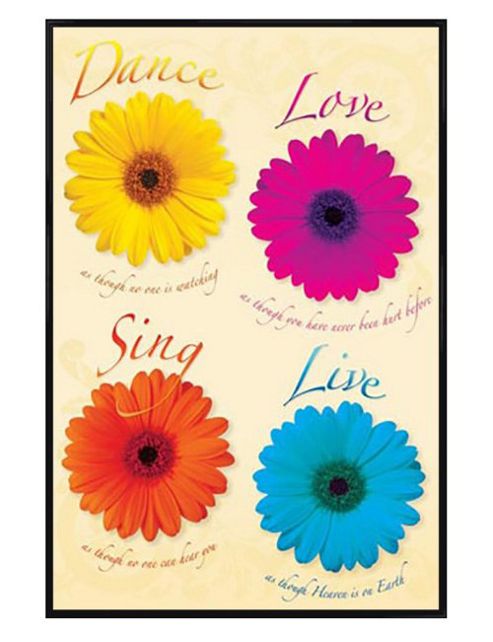 Image of Inspirational Quotes Gloss Black Framed Dance, Love, Sing, Live Poster