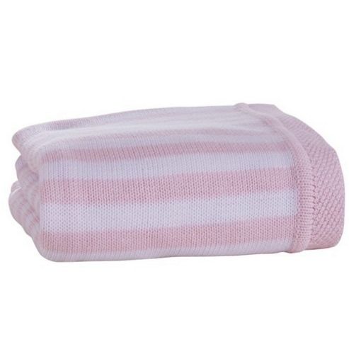 Image of Clair De Lune Candy Stripe Knitted Blanket (pink)