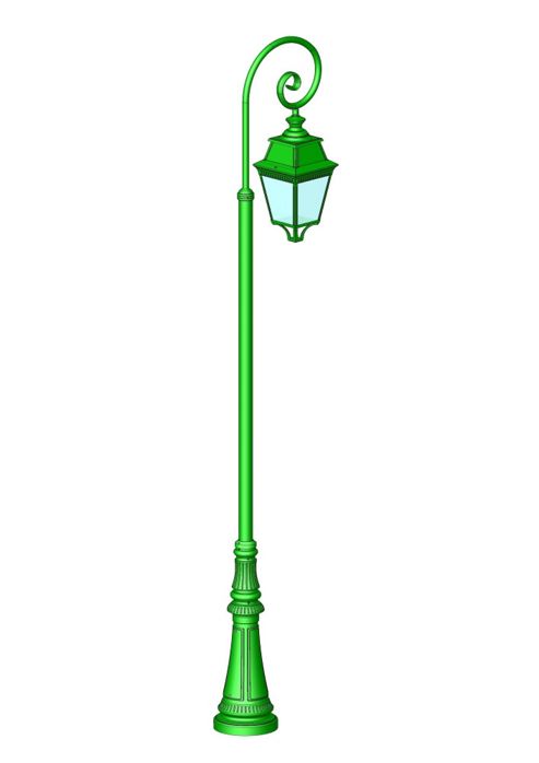 Image of Roger Pradier Avenue 3 No. 9 Post Lantern - E27 70w Hps - British Racing Green