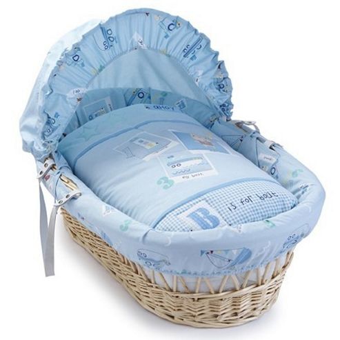 Image of Clair De Lune Ahoy Wicker Moses Basket (natural)