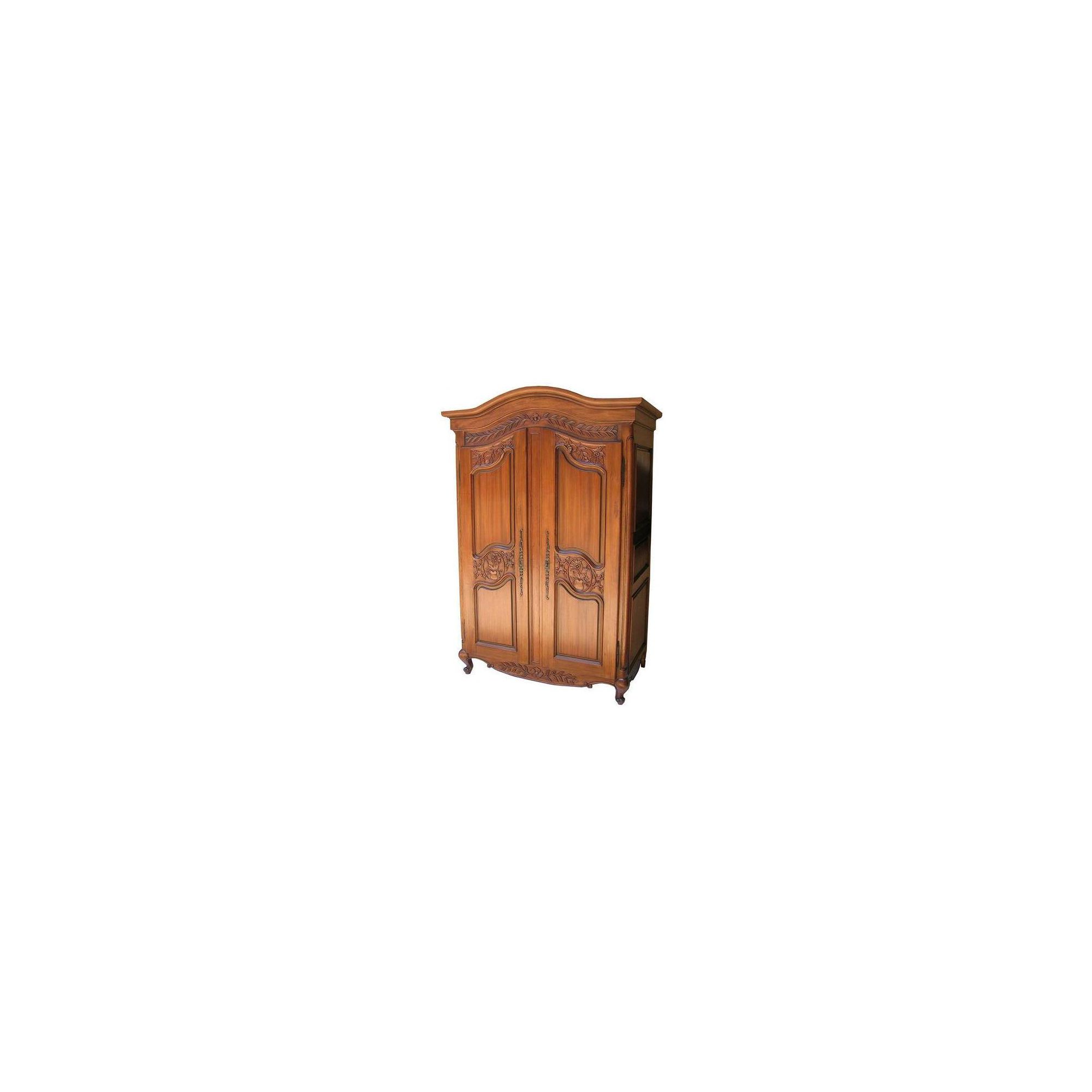 Lock stock and barrel Mahogany Arch Top Armoire with Carved Doors in Mahogany - Wax at Tesco Direct