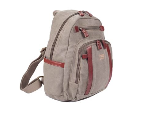 Image of Trp0255 Troop London Classic Small Canvas Backpack Brown