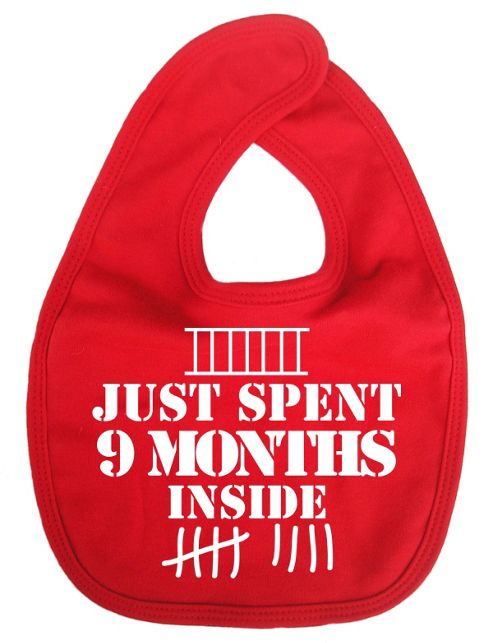 Image of Dirty Fingers Just Spent 9 Months Inside Baby Bib Red