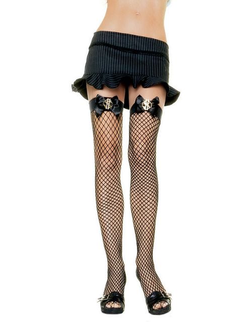 Image of Dollar Sign & Satin Bow Stockings