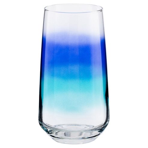 Image of Tesco Blue Spray Hi-ball Glass