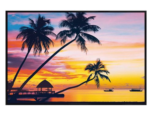 Image of Sunset In The Maldives Gloss Black Framed Velavaru Sunset Poster