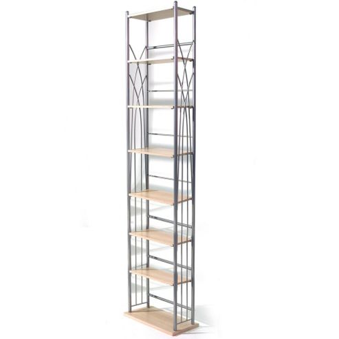 Image of Techstyle 140 Dvd / 210 Cd Storage Tower Shelves - Silver