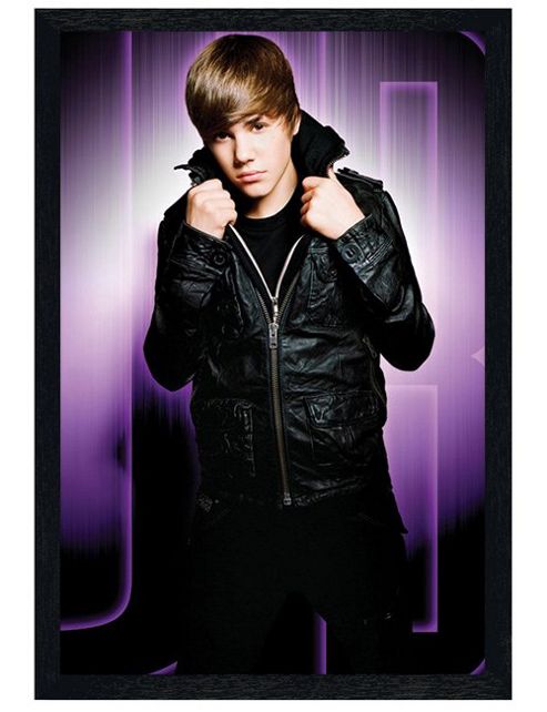 Image of Justin Bieber Black Wooden Framed Get The Bieber Fever Poster