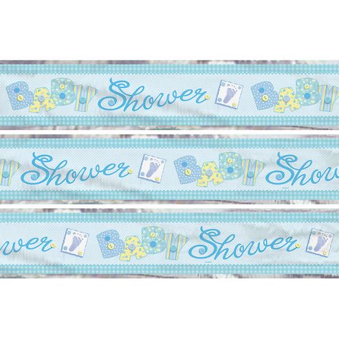 Image of Baby Stitching Blue Foil Banner (each)