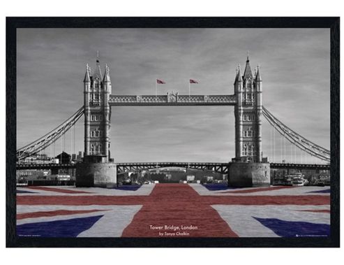 Image of Tanya Chalkin Black Wooden Framed Tower Bridge Poster