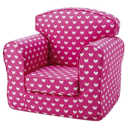 Image of Children's Single Sofa Chair - Pink Hearts
