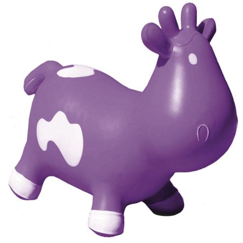 Image of Betsy Inflatable Cow Space Hopper - Purple & White
