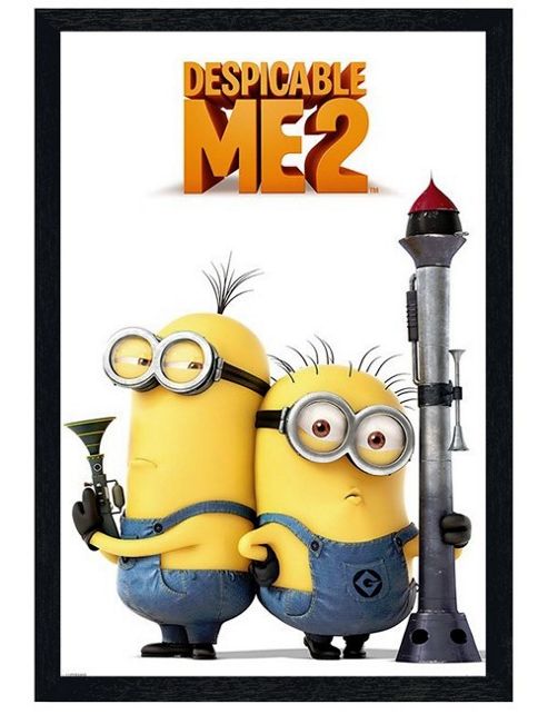 Image of Black Wooden Framed Despicable Me 2 The Armed Minions Poster