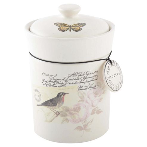 Image of Vintage Postcard Coffee Canister