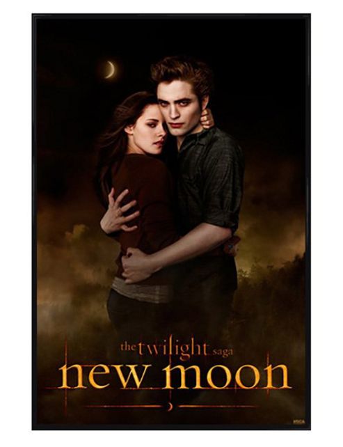 Image of Twilight New Moon Gloss Black Framed Edward Cullen And Bella Swann Embrace Poster