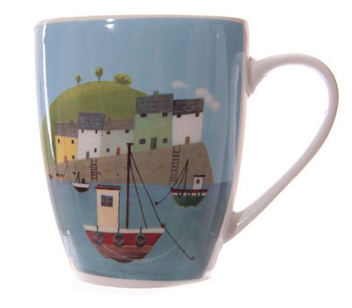 Image of Jan Pashley Seaside Fishing Village Single Bone China Mug