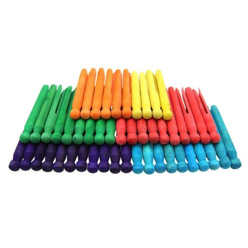 Image of Coloured Dolly Pegs 50 Pk