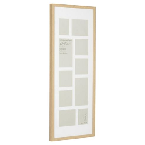 Image of Picture Frame Multi Aperture 33 X 83cm, Light Wood