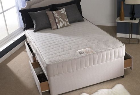 Image of Home & Haus Memory Comfort Divan Bed - Small Double - With 4 Drawer