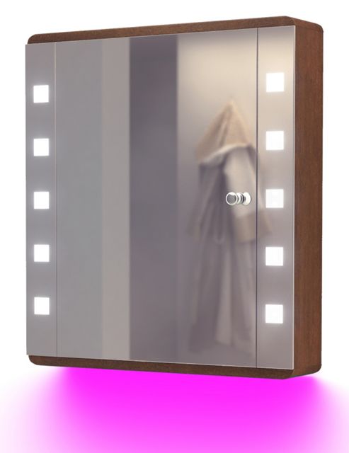 Image of Ambient Solid Oak Bathroom Cabinet With Demister, Sensor & Shaver Socket K4dp