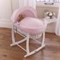 Clair de lune Dimple White Wicker Moses Basket - Pink