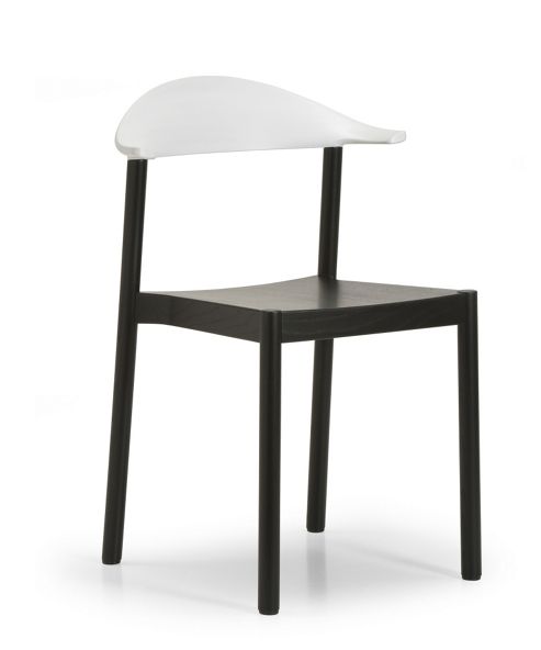 Image of Plank Monza Chair With White Backrest - Ash Black