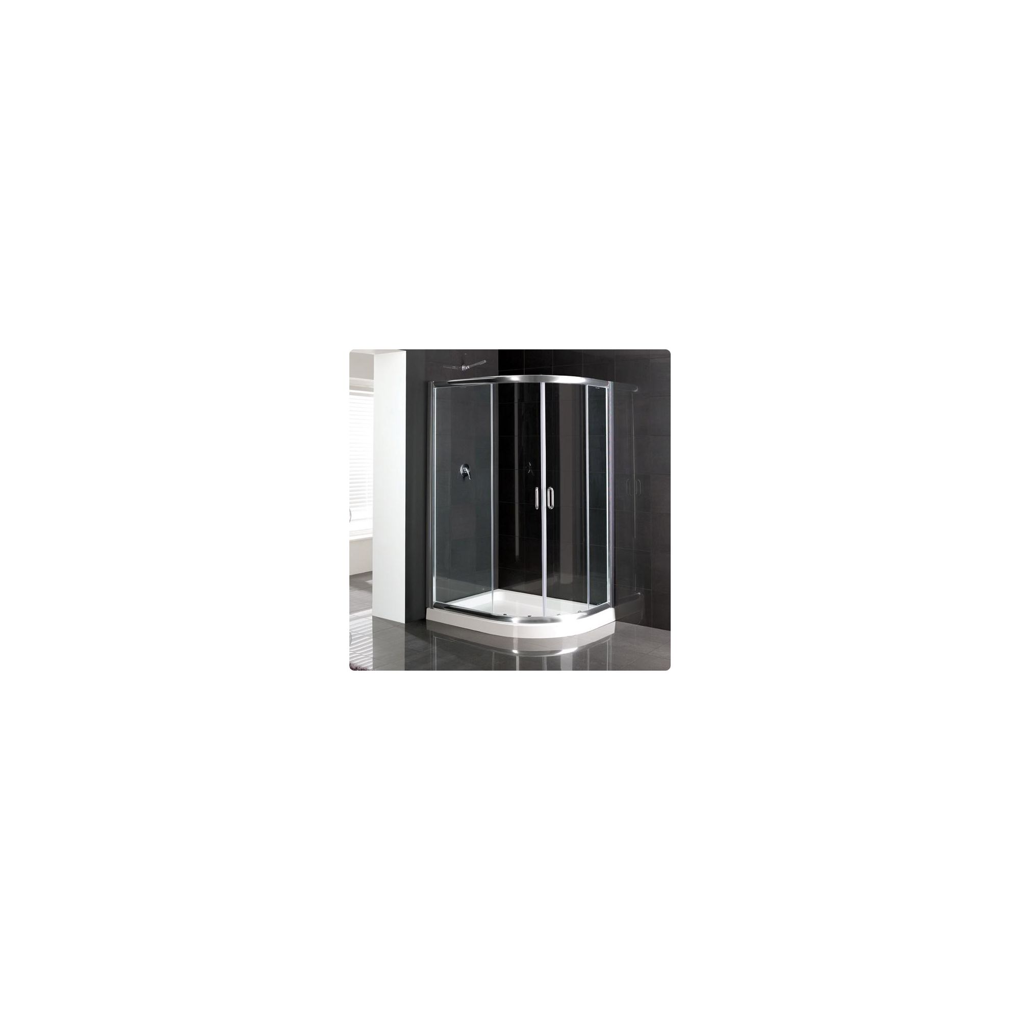 Duchy Elite Silver Offset Quadrant Shower Enclosure (Complete with Tray) 1000mm x 760mm, 6mm Glass at Tesco Direct