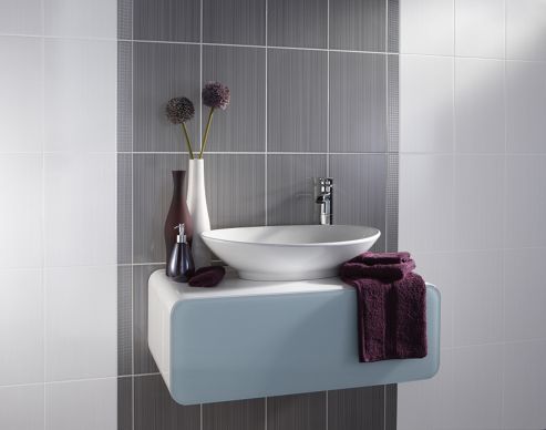 Image of Brighton Grey Ceramic Wall Tile 248x398mm Box Of 10 (0.99 M-- / Box)