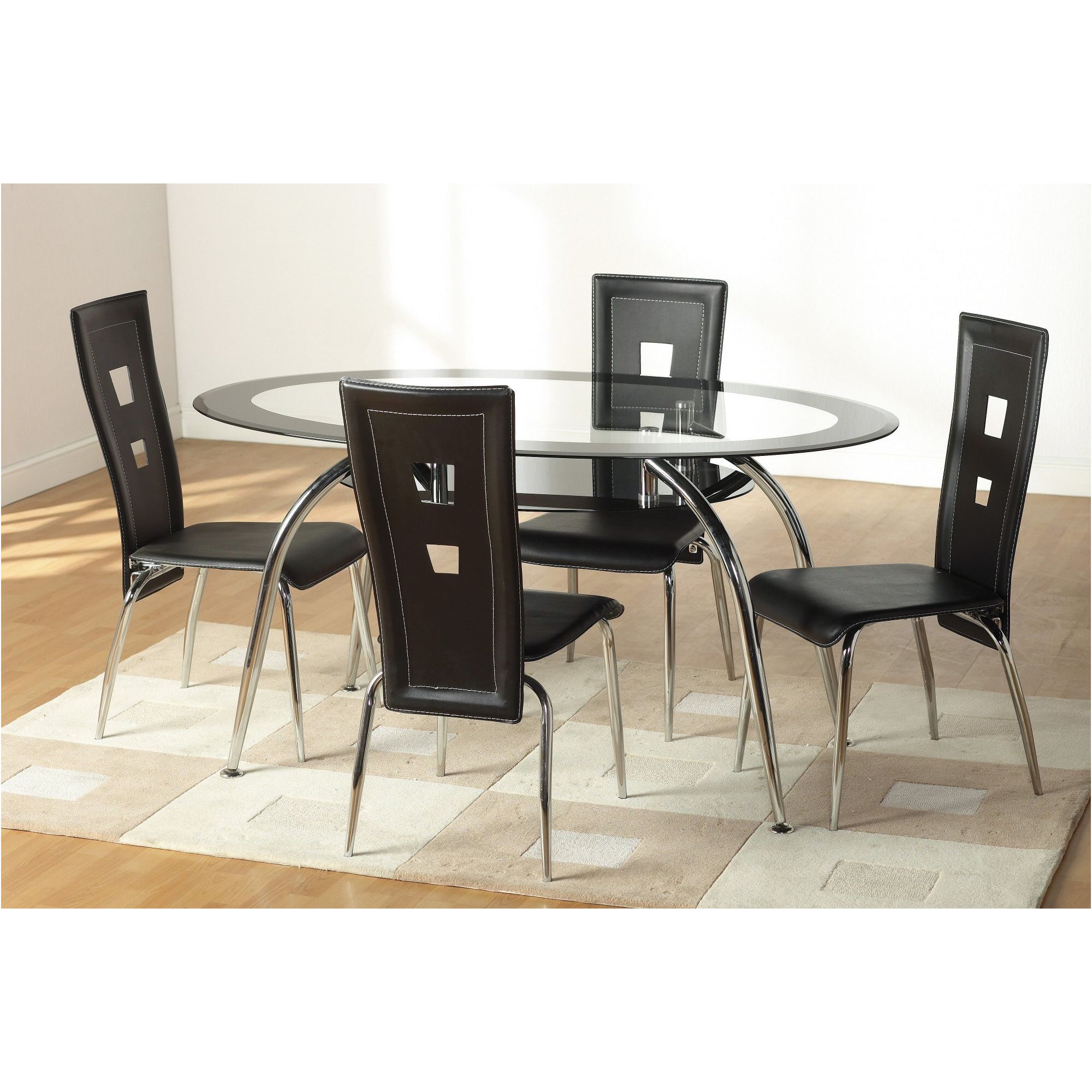 Home Essence Montrose 5 Piece Dining Set with Black Undershelf at Tescos Direct