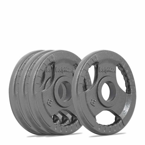 Image of Bodymax Olympic Cast Iron Tri-grip Weight Disc Plates - 4 X 2.5kg