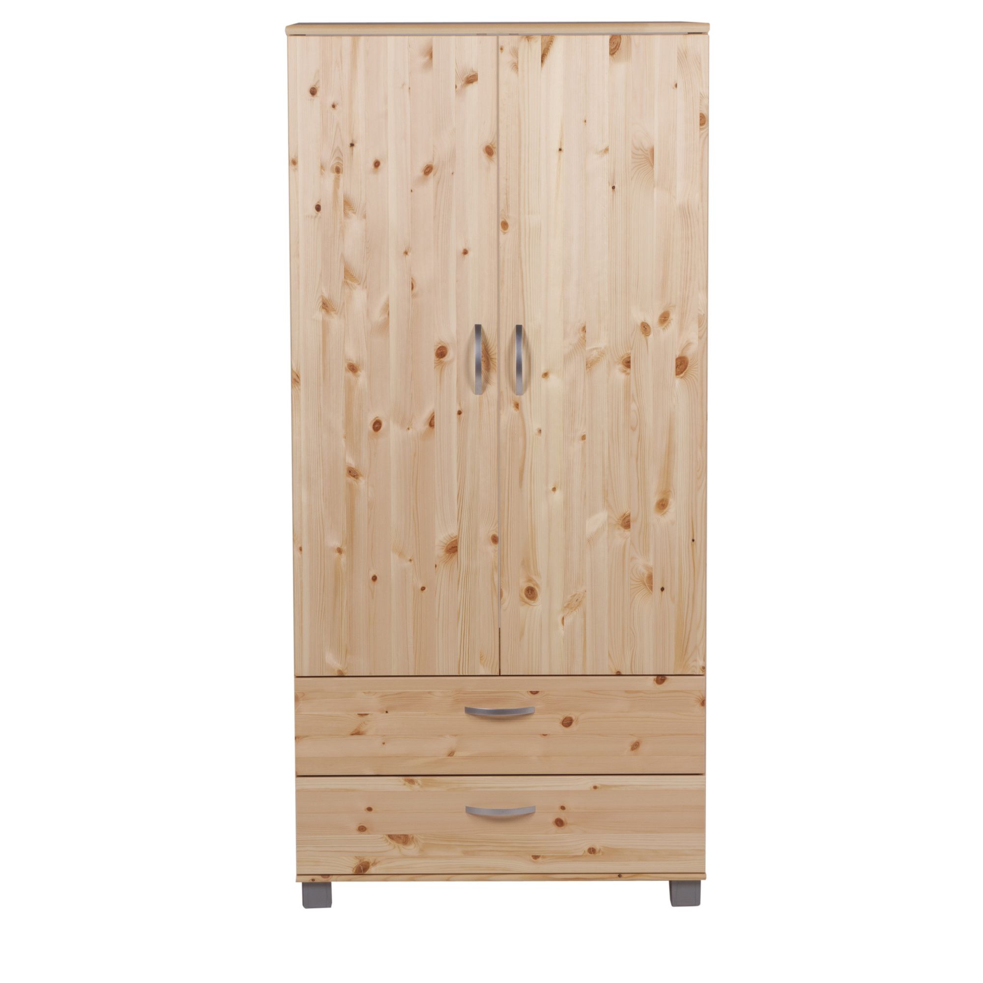 Thuka Trendy Two Door Two Drawer Wardrobe - White - Black at Tesco Direct