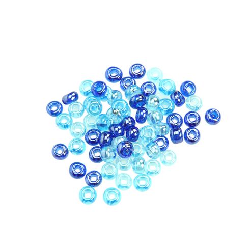Image of Czech Seed Bead 2/0 Blue/aqua Luster Mix