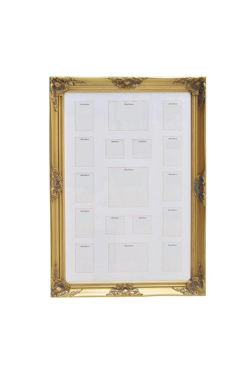 Image of 3ft5 X 2ft5 Large Antique Style Gold Multi Picture Wall Mounted Framed Collage