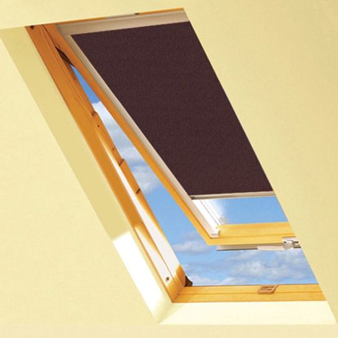 Image of Chocolate Brown Blackout Roller Blinds For Velux Windows (mk06)
