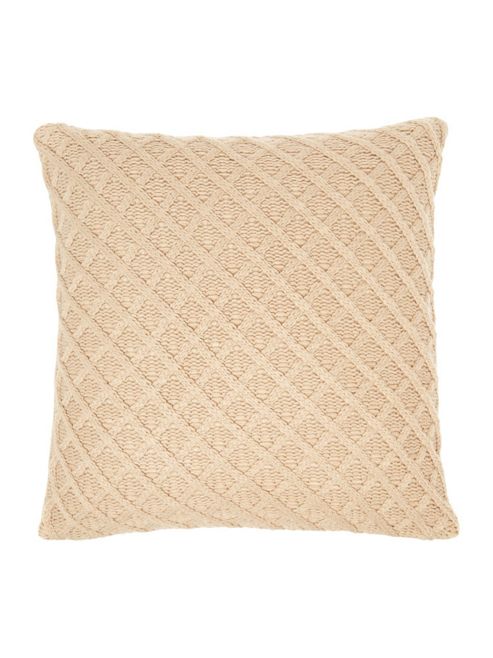 Image of Linea Diamond Knit Cushion, Latte